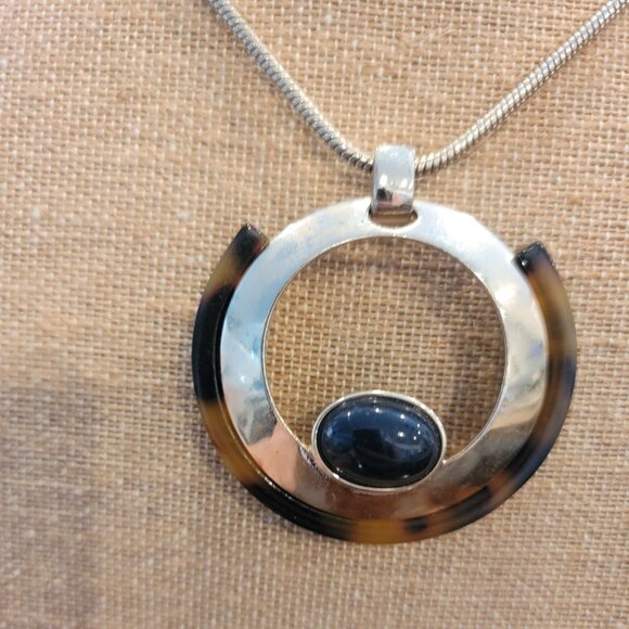 34" Chicos Resin Loop Pendant Necklace - Picture 3 of 13